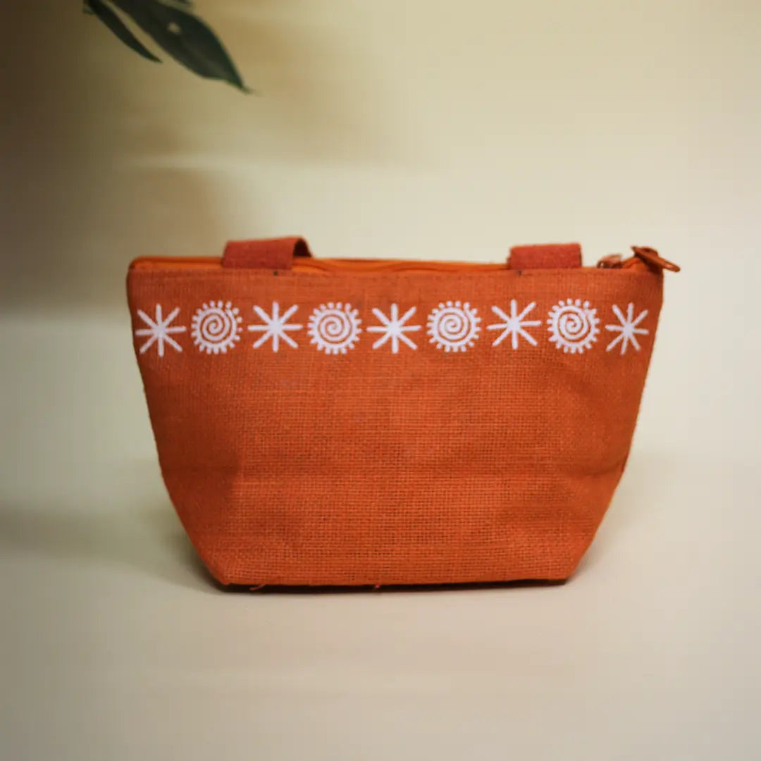 Star print Mini Wristlet jute bag(D-lock)