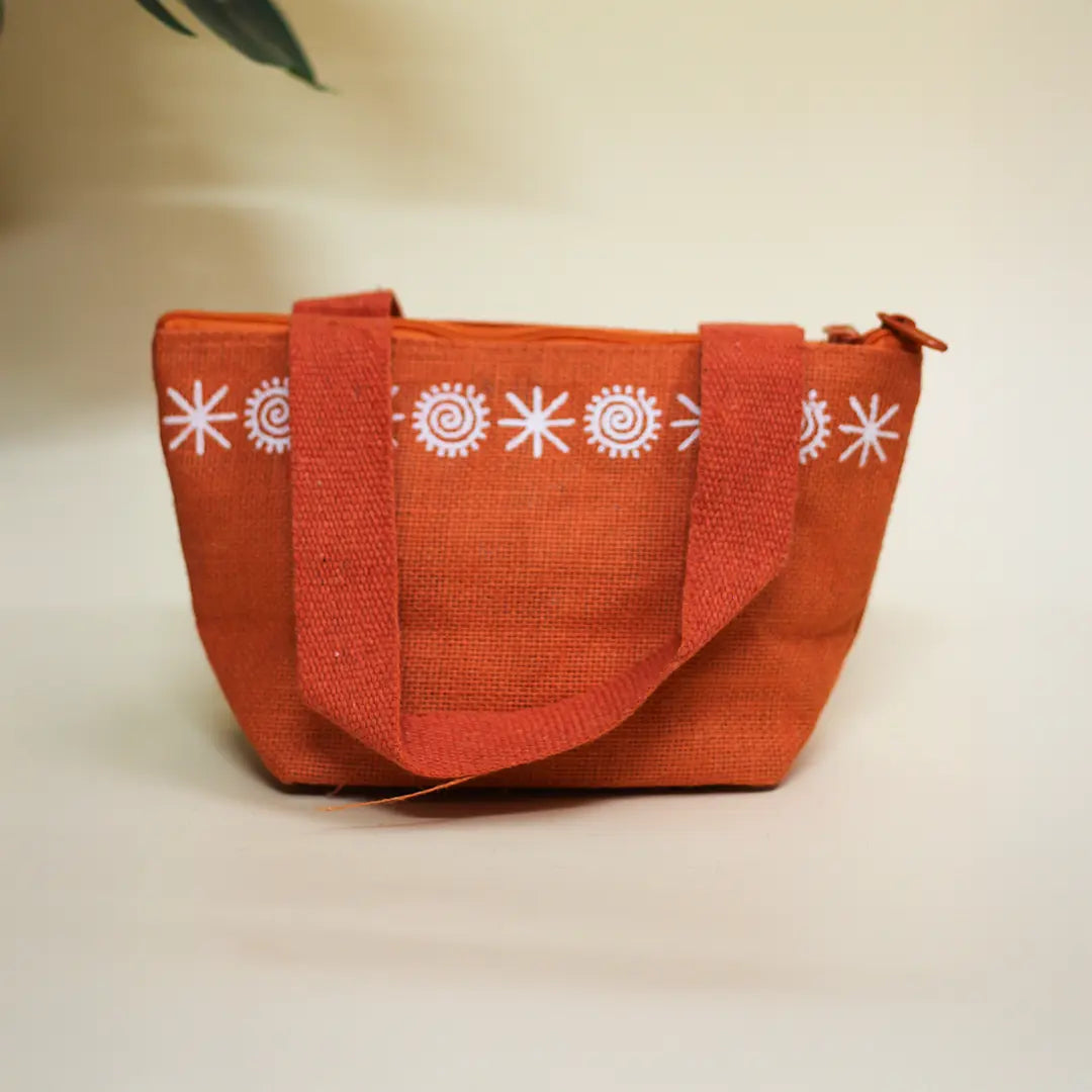 Star print Mini Wristlet jute bag(D-lock)