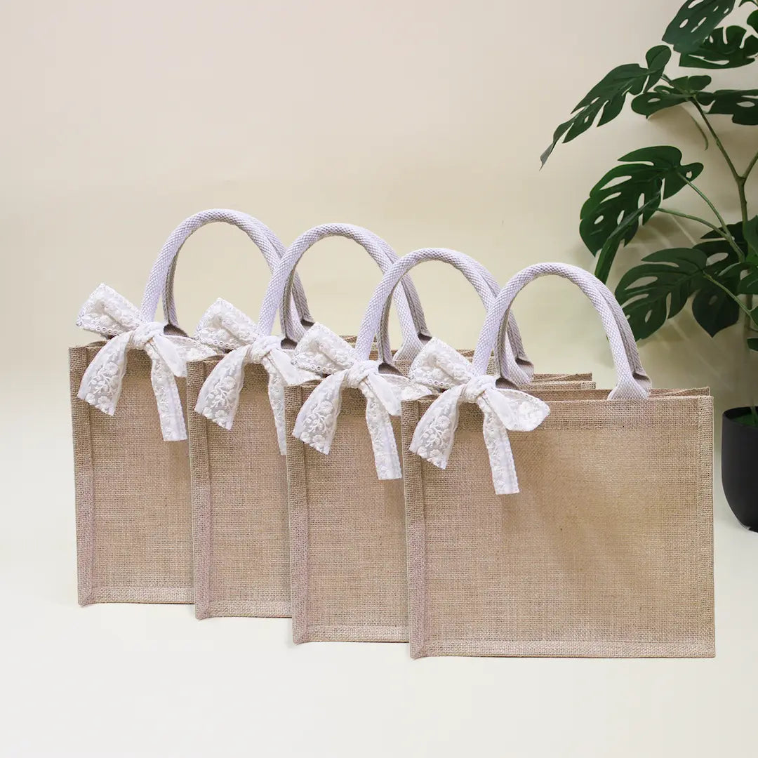 Lace Bow Gift Bag (Pack of 4)
