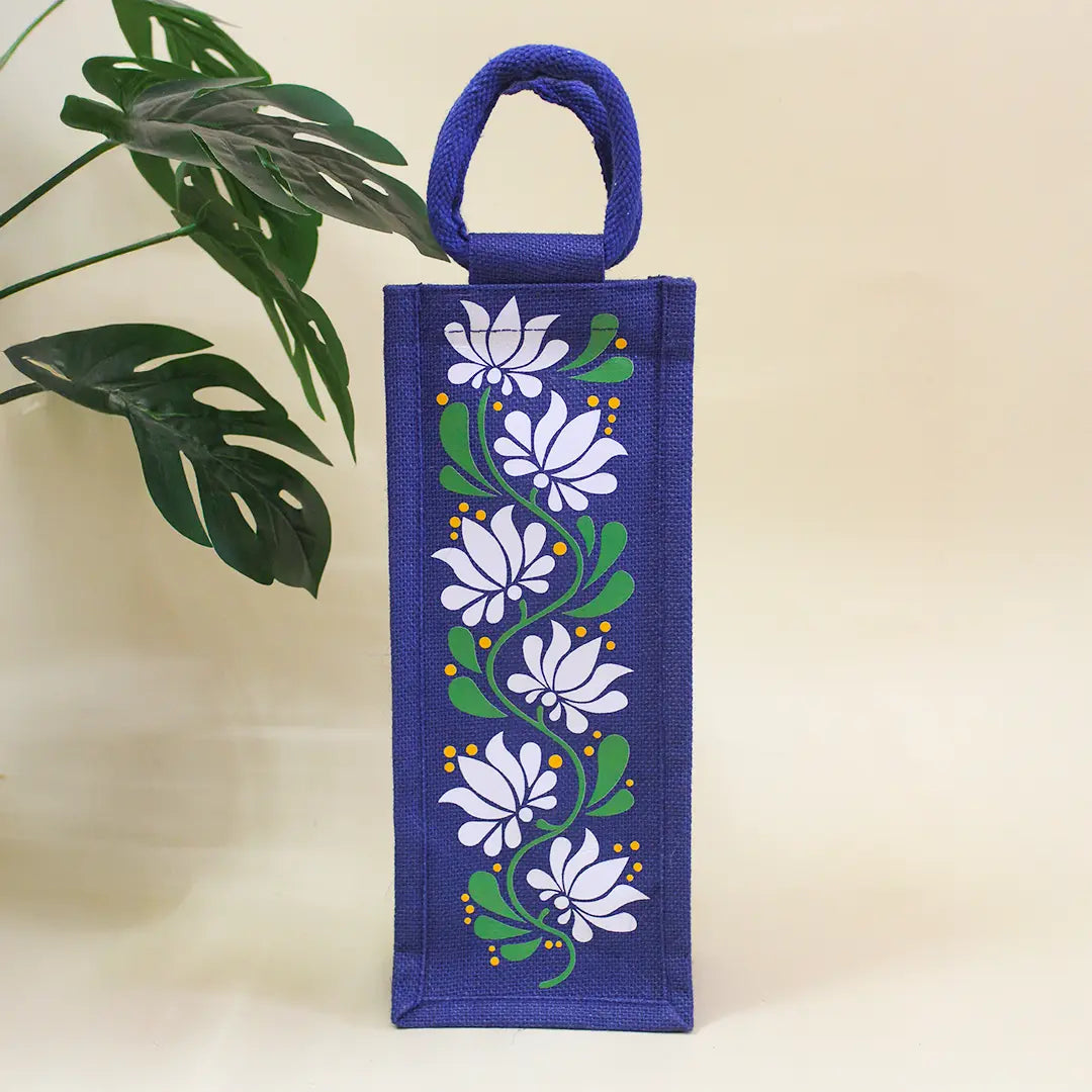 Lotus print Bottle bag
