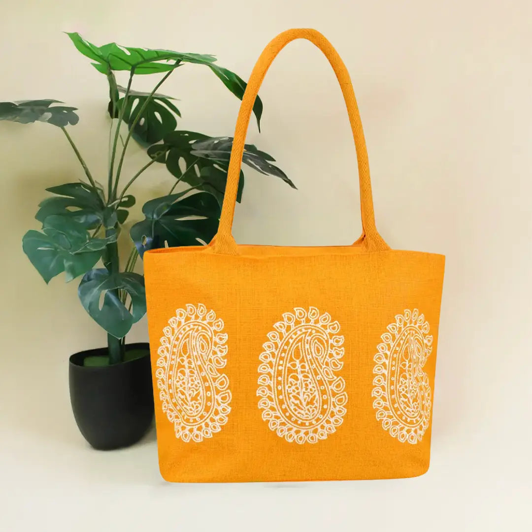 Mango print Jute handbag