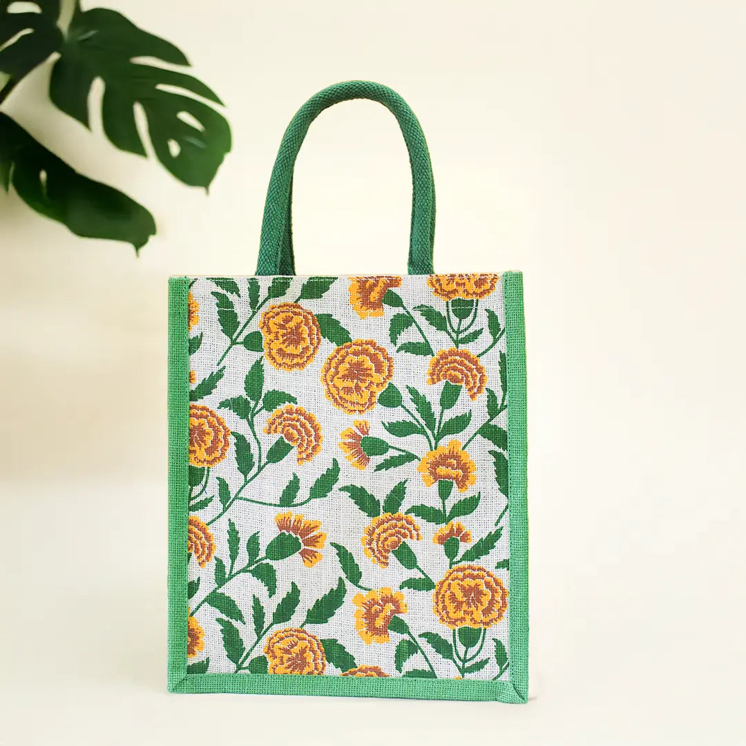 Marigold Green Zipper Lunch Bag