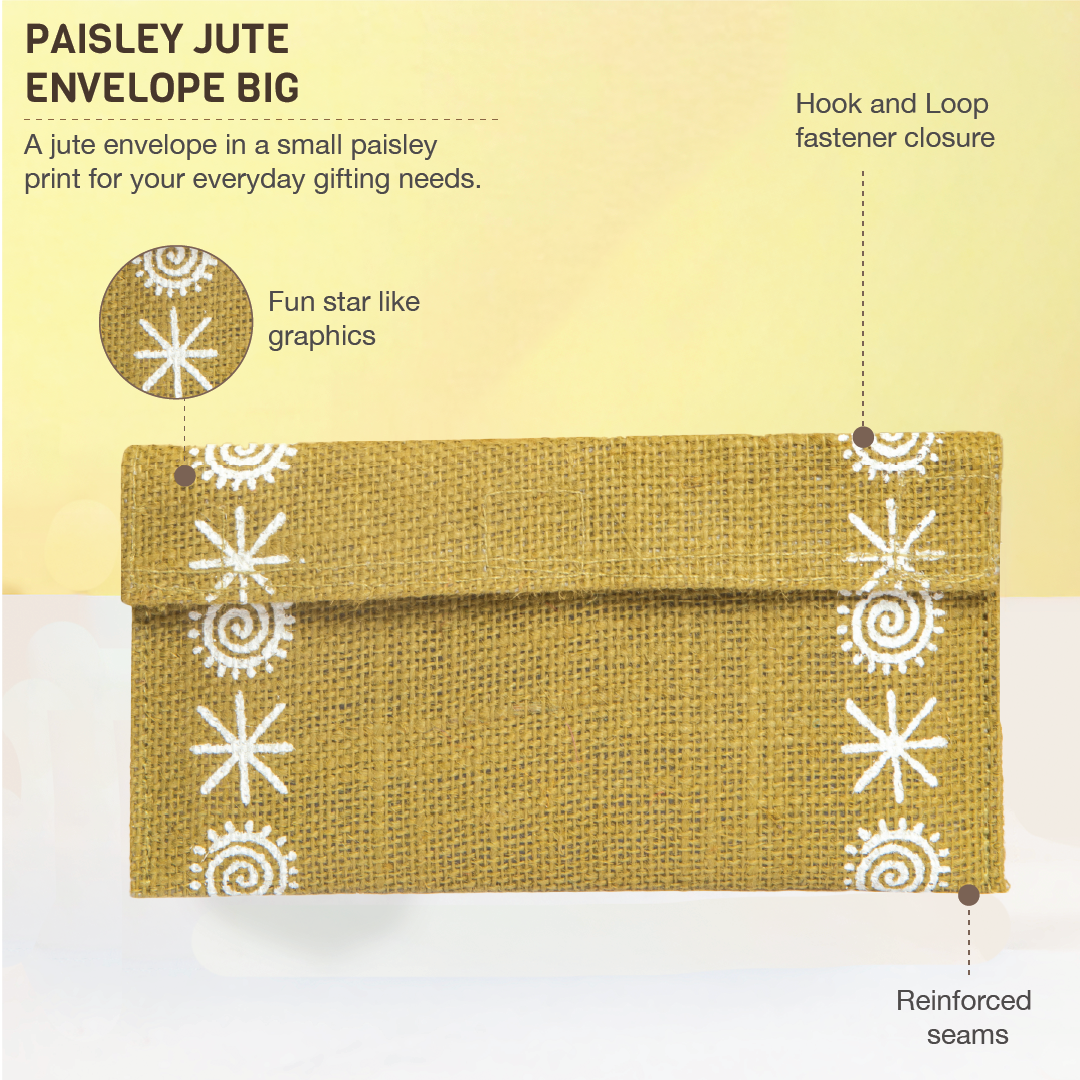Star print Jute envelope Big(Pack of 5)