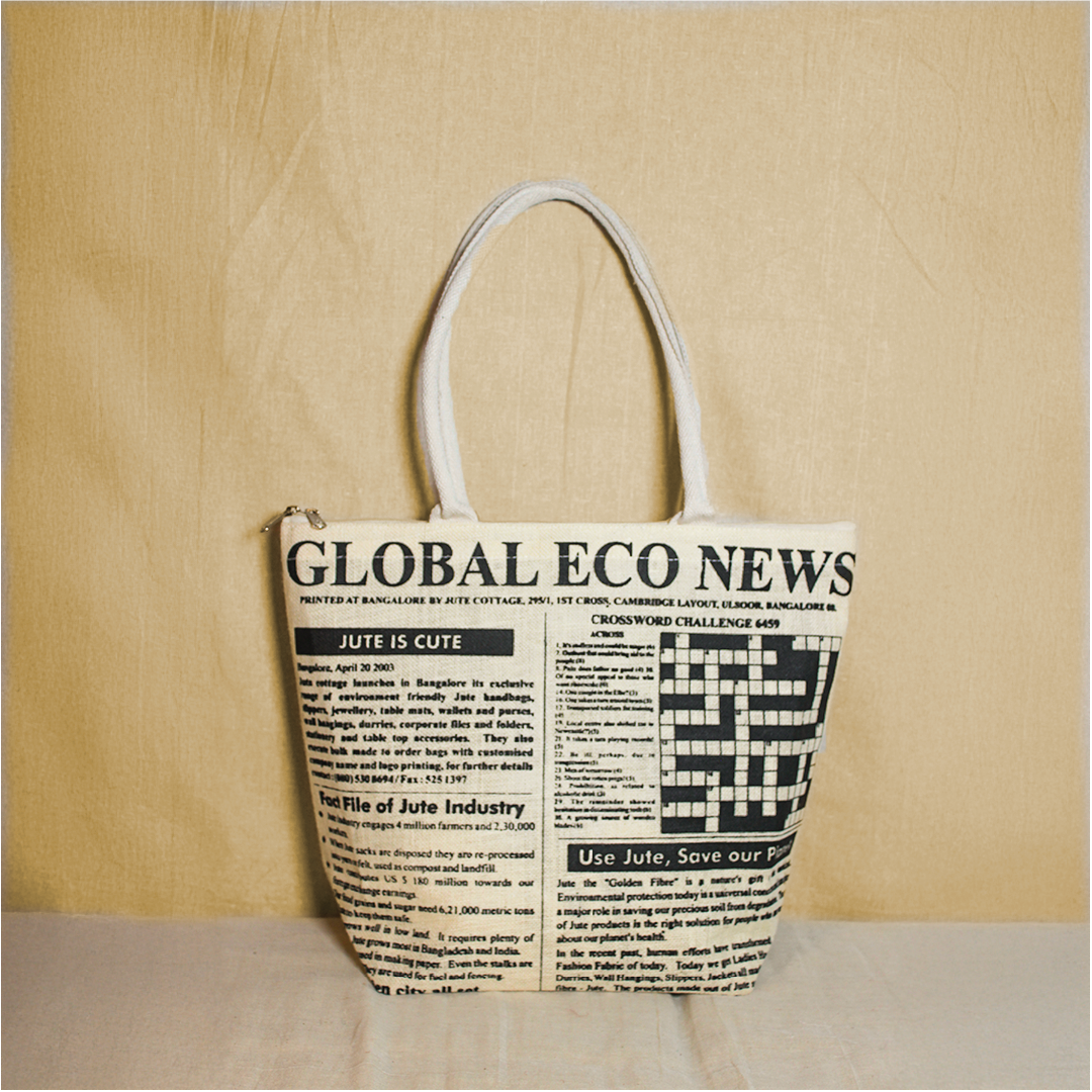 Global print Jute Bag Large
