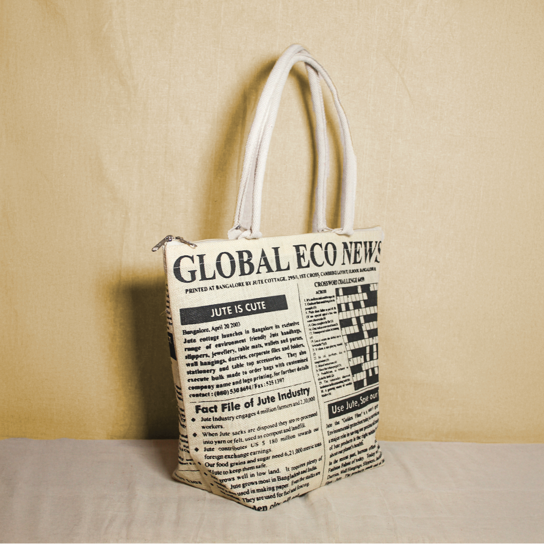 Global print Jute Bag Large