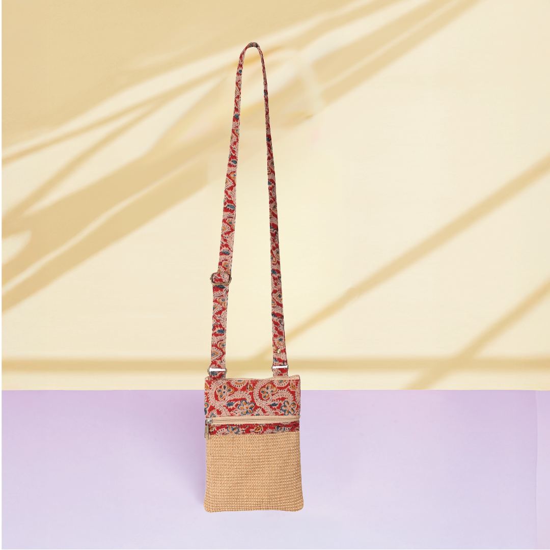 Dobby kalamkari sling bag small