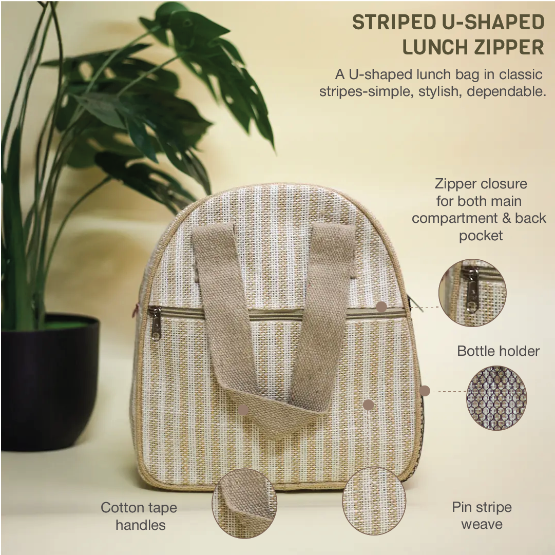 Striped U-shape Lunch Zipper