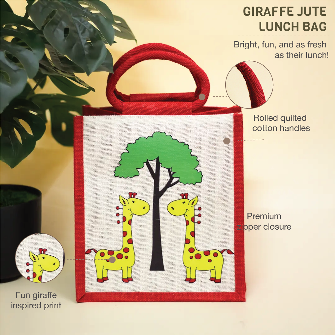 Giraffe Jute Lunch bag