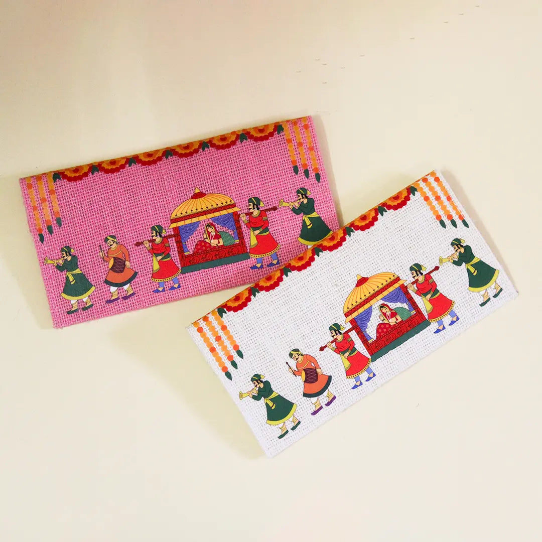 Palki Jute Wedding Envelope(Pack of 4)