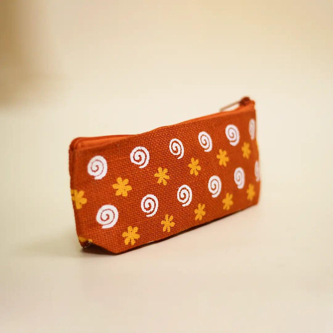 Flower print pouch