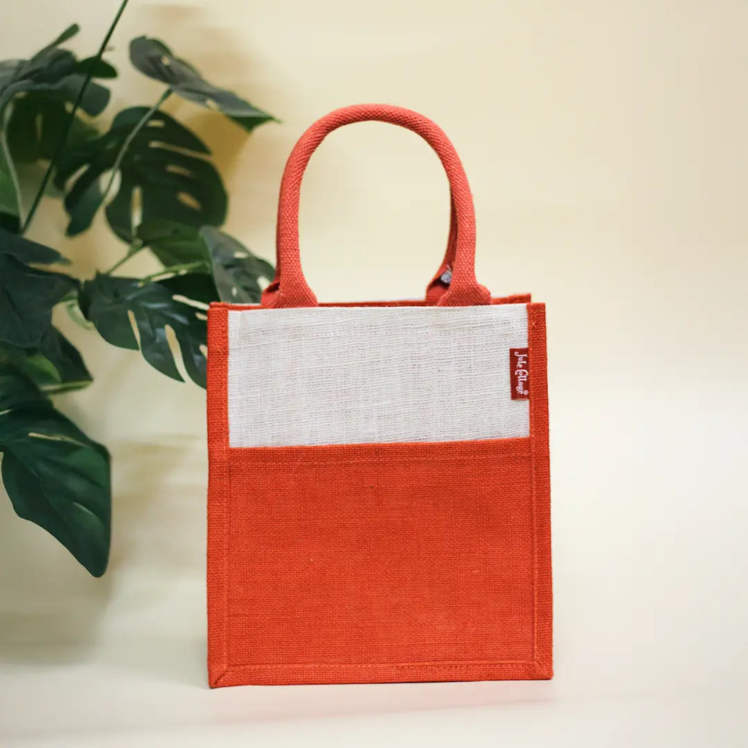 Madhubani Peacock Jute lunch bag