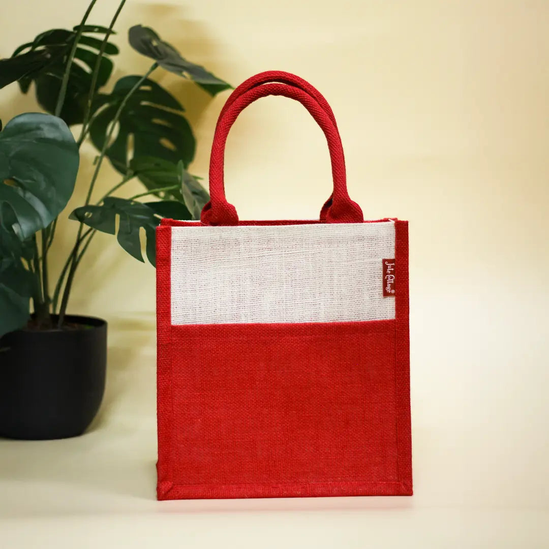 Madhubani Peacock Jute lunch bag