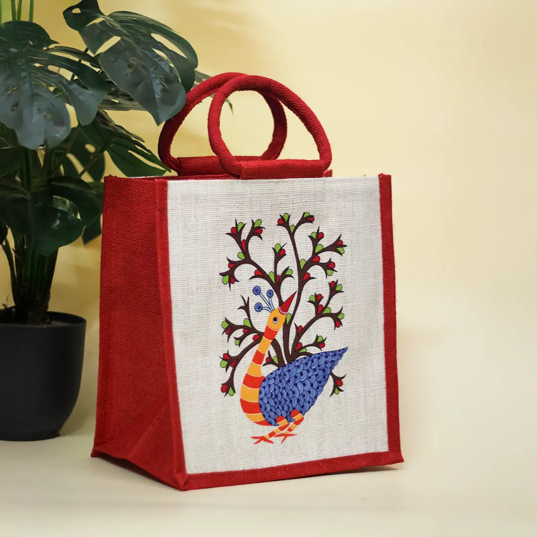 Gond Peacock Lunch bag