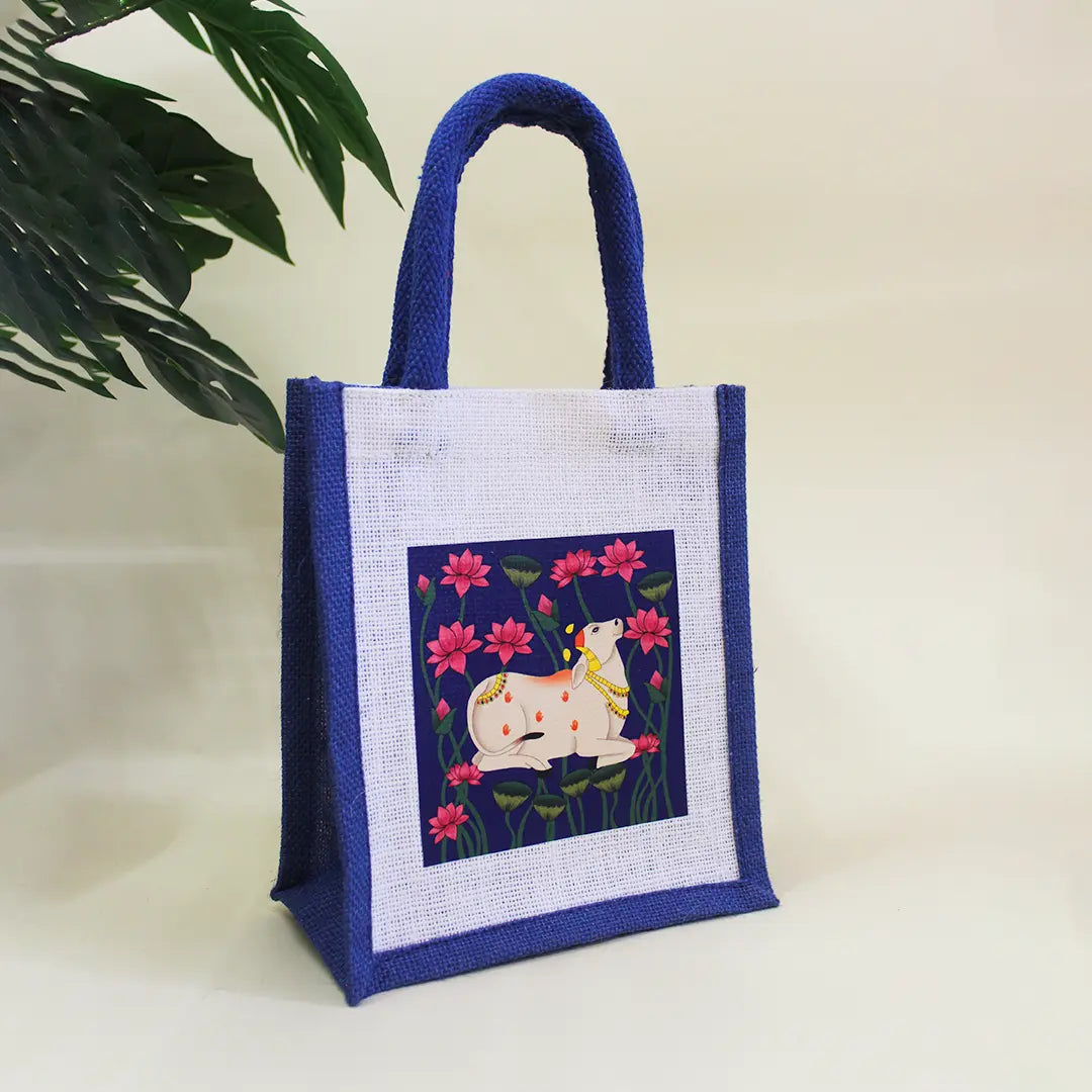 Pichwai Jute Gift Bag(Pack of 4)