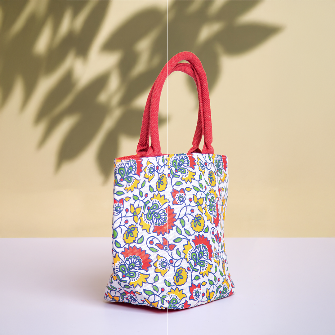 Floral Print JUCO Zipper Lunch Bag