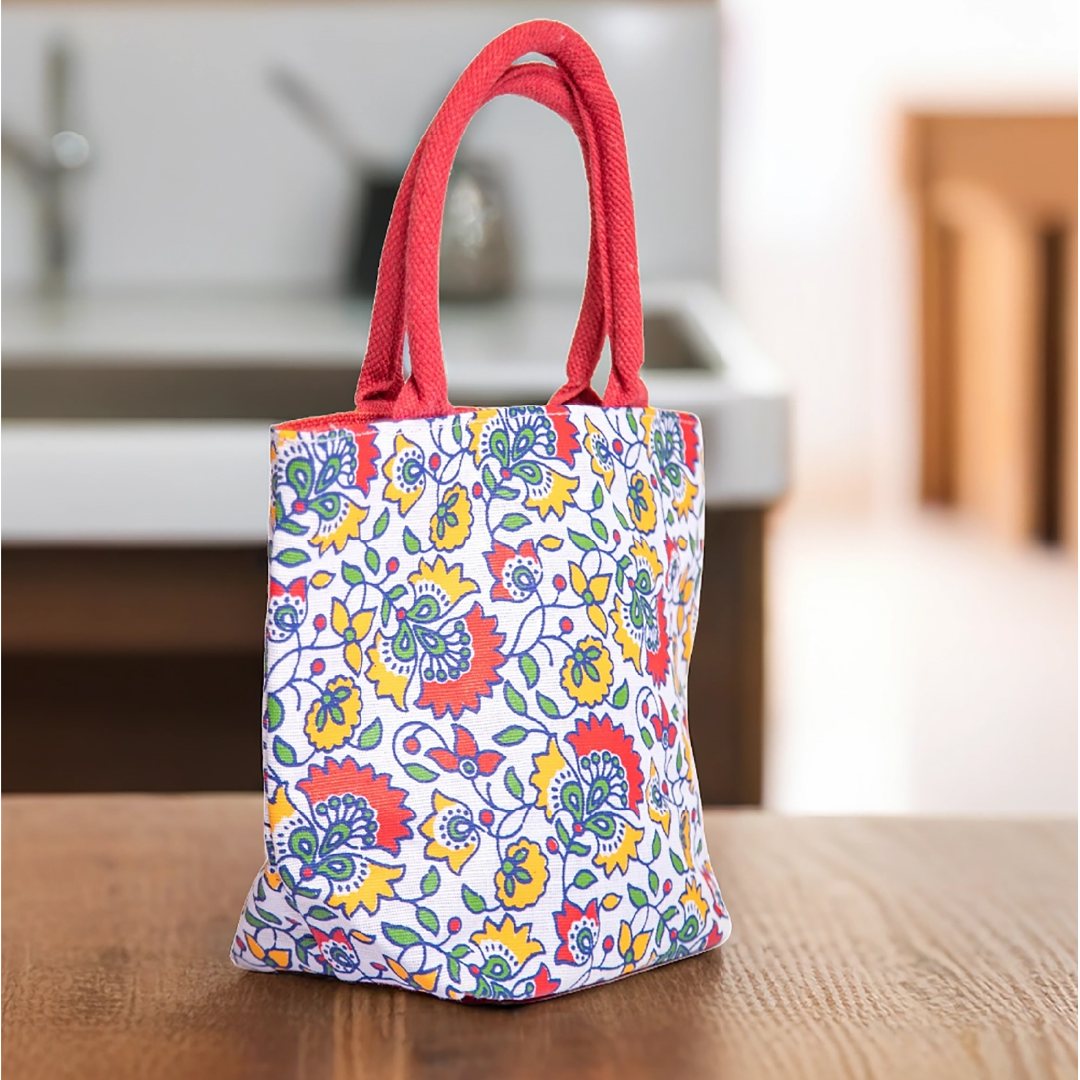 Floral Print JUCO Zipper Lunch Bag