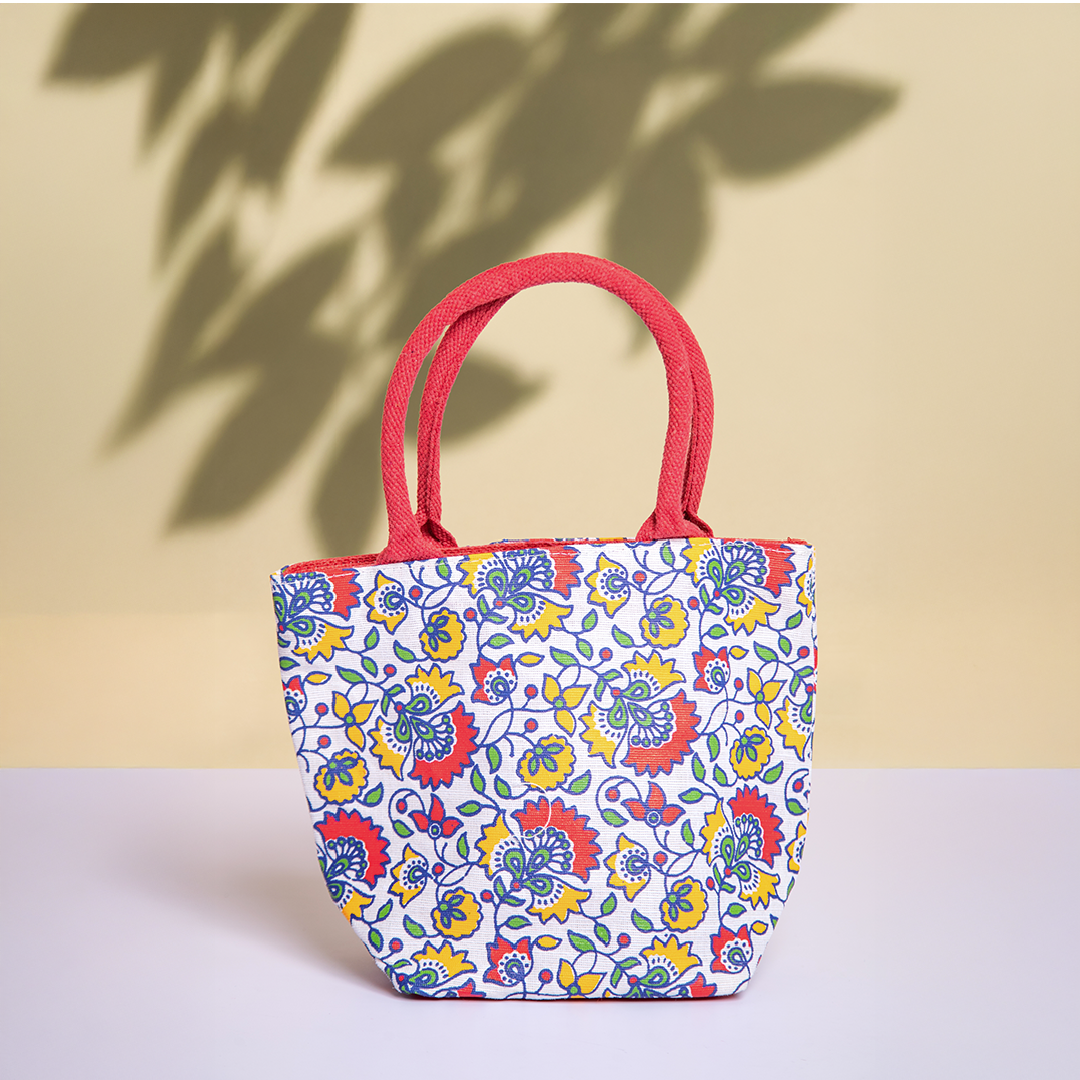 Floral Print JUCO Zipper Lunch Bag