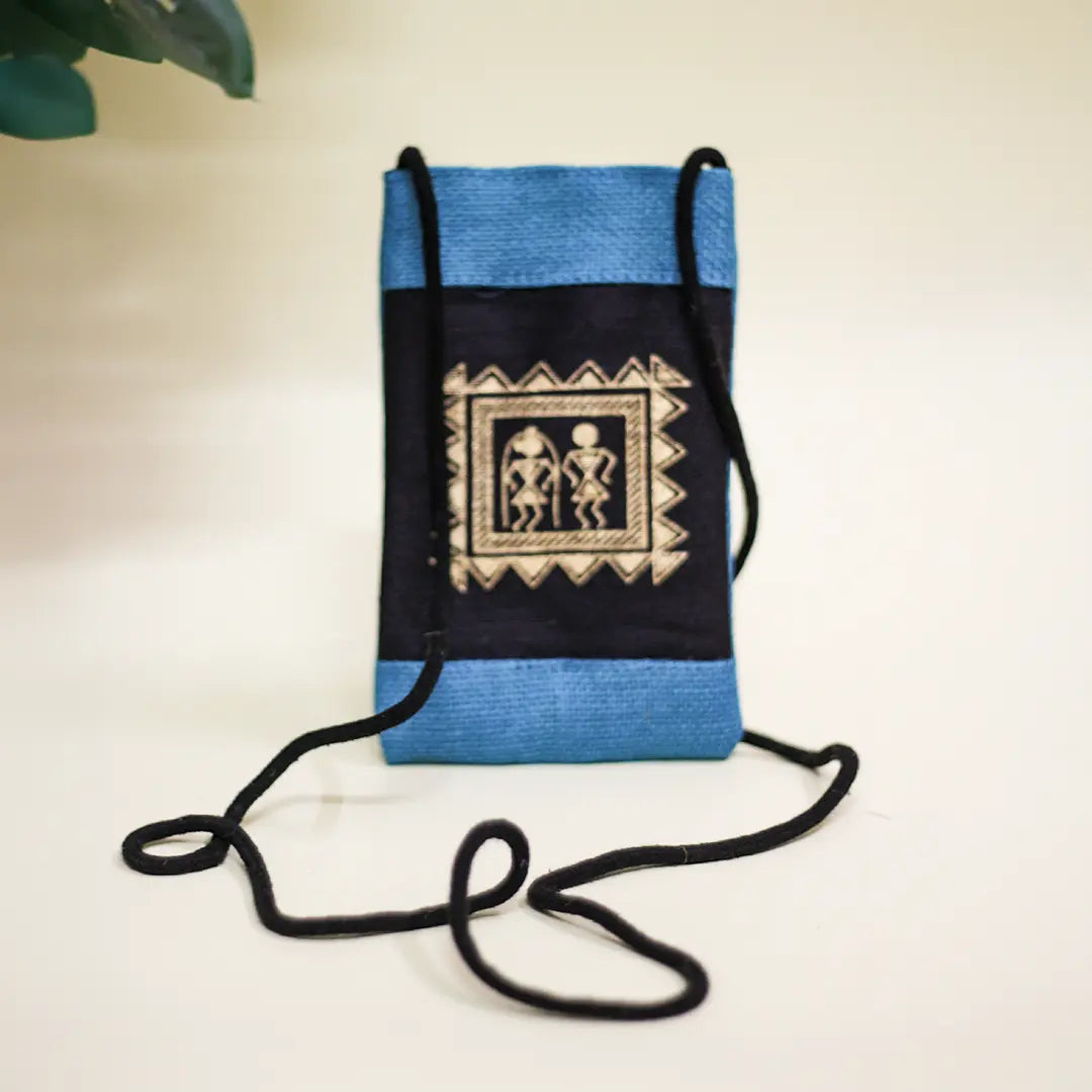 Warli Jute Mobile sling bag