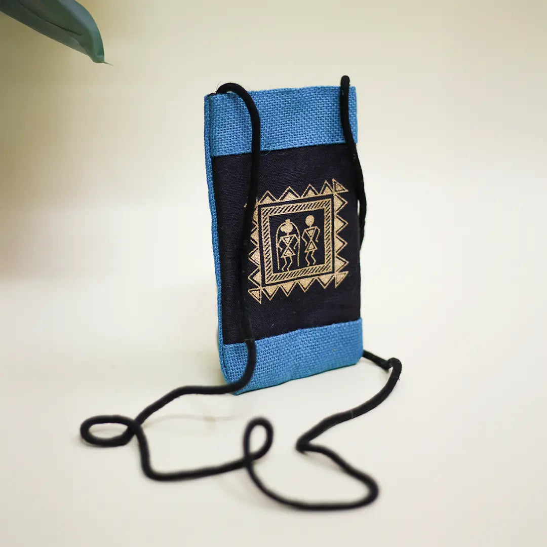 Warli Jute Mobile sling bag