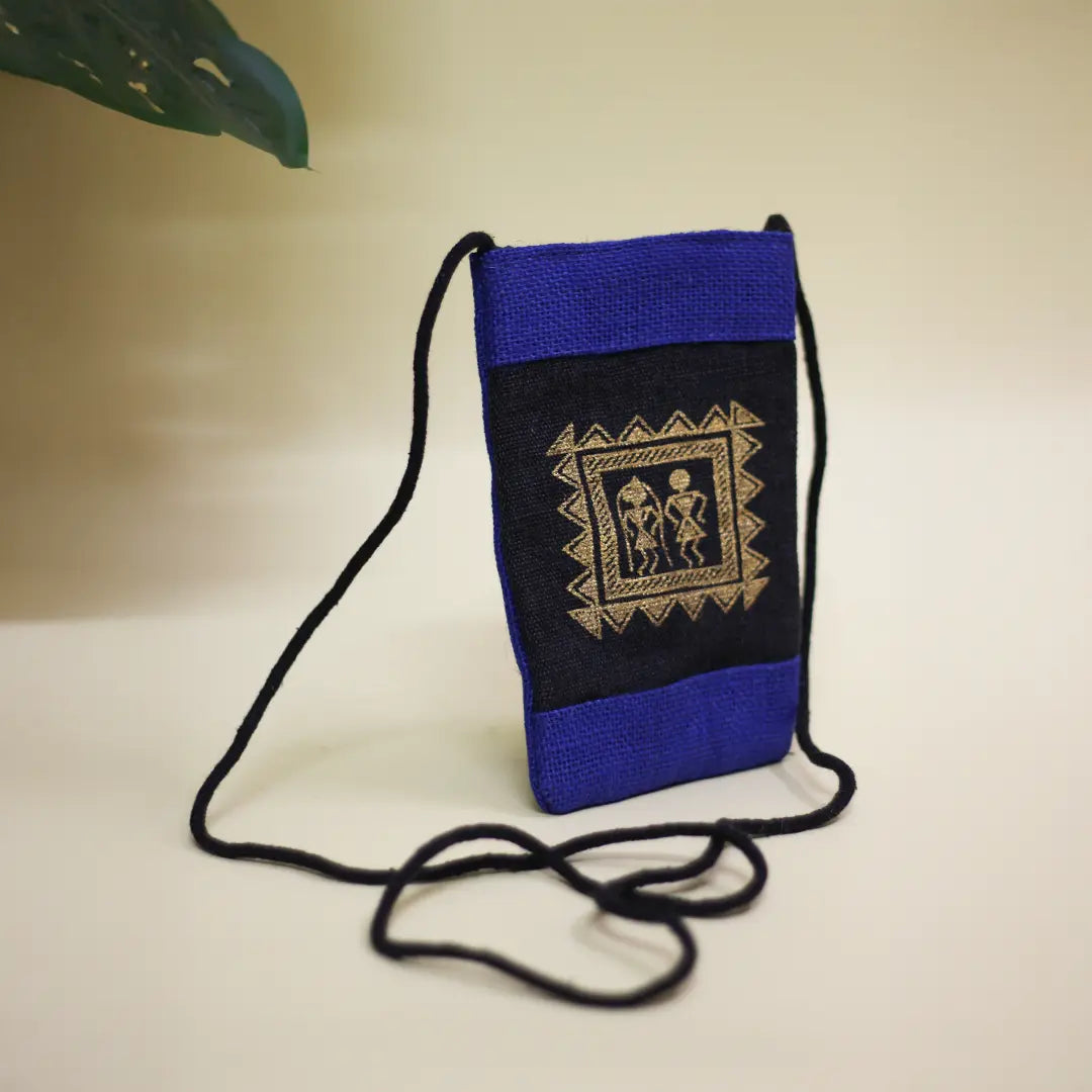 Warli Jute Mobile sling bag