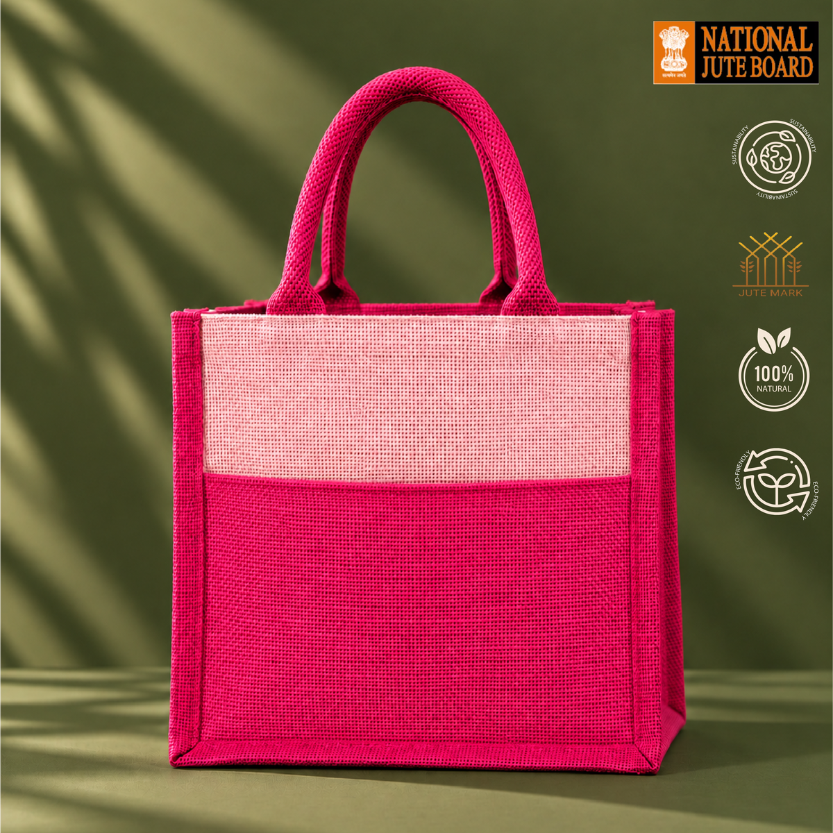 Wildflower Jute Shopping Bag