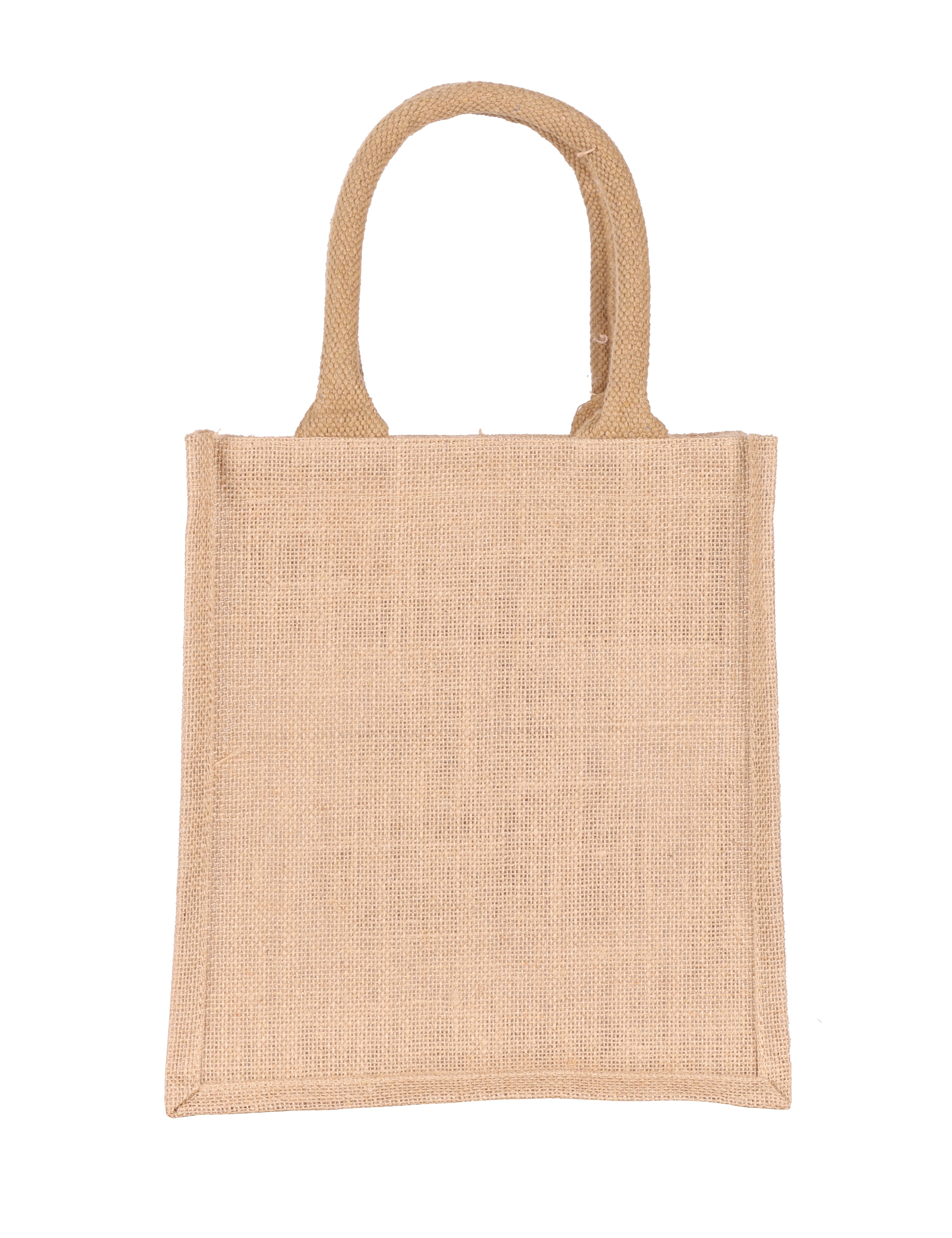 JUTE COTTAGE PUPPET PRINT ZIPPER LUNCH BAG, SUSTAINABLE, ECO-FRIENDLY, 100% GENUINE, STYLISH (NATURAL 11X10X7)