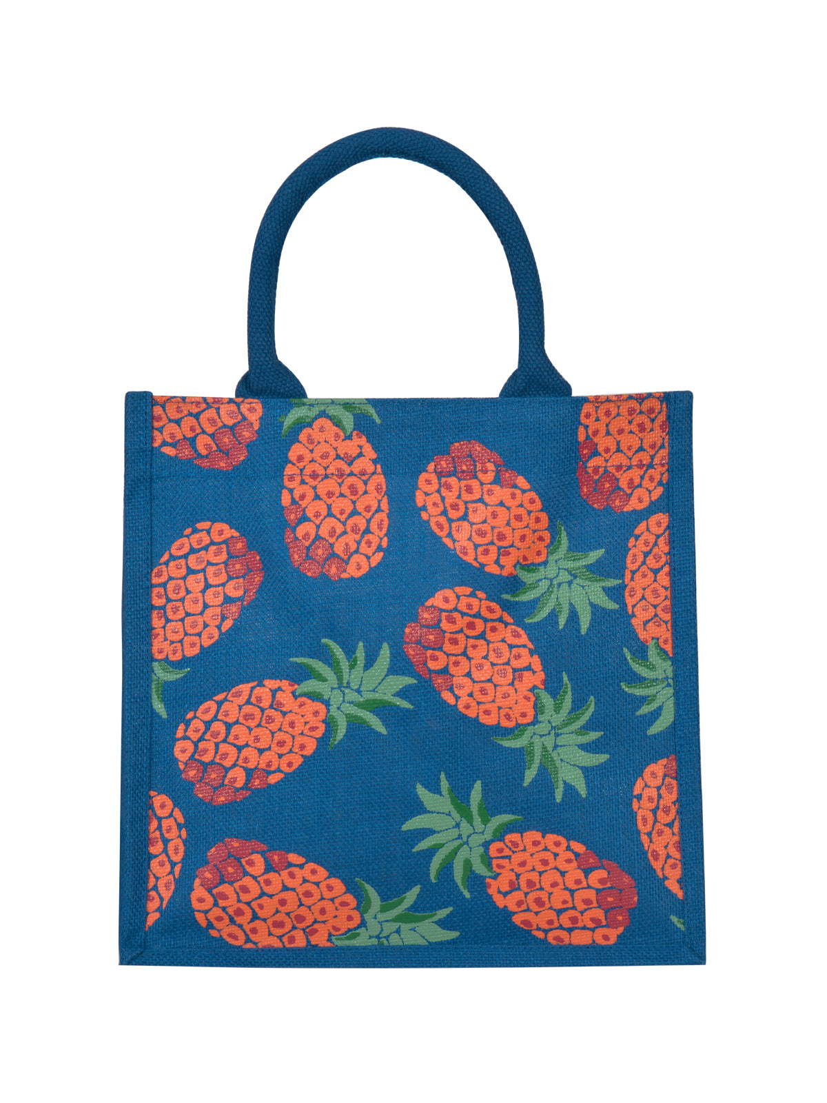 12 X 12 X 7 - PINEAPPLE PRINT LUNCH BAG (B-136-BLUE)