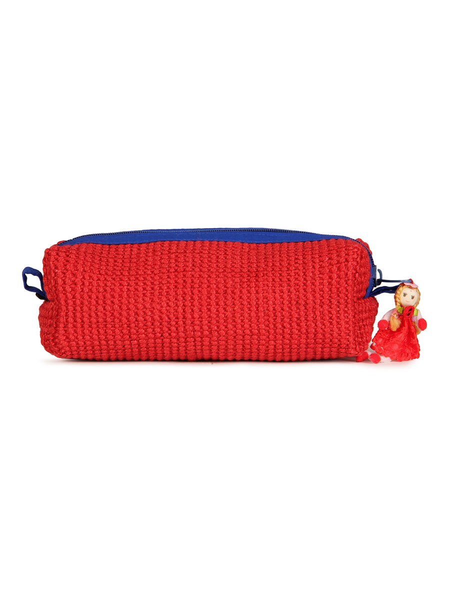 PENCIL POUCH DOBBY (A-077-RED)