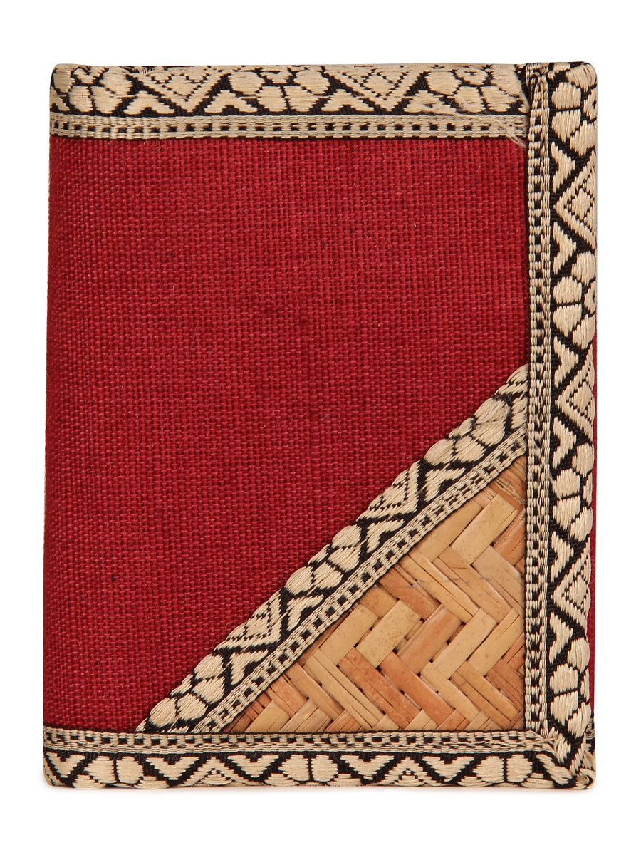 JUTE COTTAGE WALLET 3 FOLD,  SUSTAINABLE, ECO-FRIENDLY, 100% GENUINE, STYLISH JUTE WALLET (MAROON 4.5X3.5)
