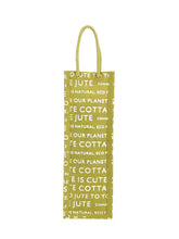 Load image into Gallery viewer, BOTTLE BAG JUTE COTTAGE PRINTED (B-062-OLIVE GREEN)
