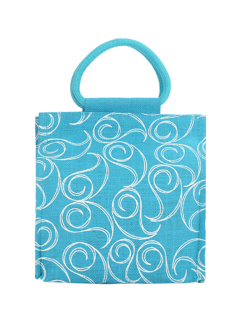 10 X 10 X 6 - ALL OVER ZIPPER LUNCH  (B-022-TURQUOISE BLUE)