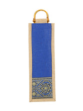 Load image into Gallery viewer, BOTTLE BAG WITH LACE / PRINT (B-010-BRIGHT BLUE)
