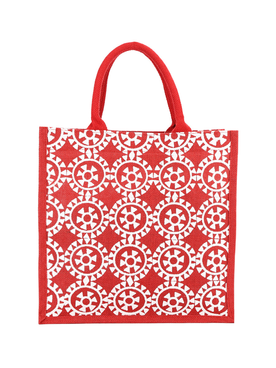 14 X 14 X 8 - ROUND PRINT (B-042-RED)
