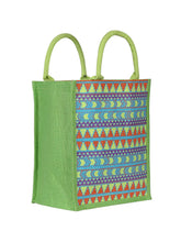 Load image into Gallery viewer, 13 X 11 X 7 - AZTEC PRINT LUNCH BAG (B-064-PEACOCK BLUE)
