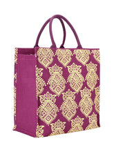 Load image into Gallery viewer, 16 X 16 X 9 - PRINTED ZIPPER JUTE WITH BOTTOM BOARD (B-102-MAGENTA)

