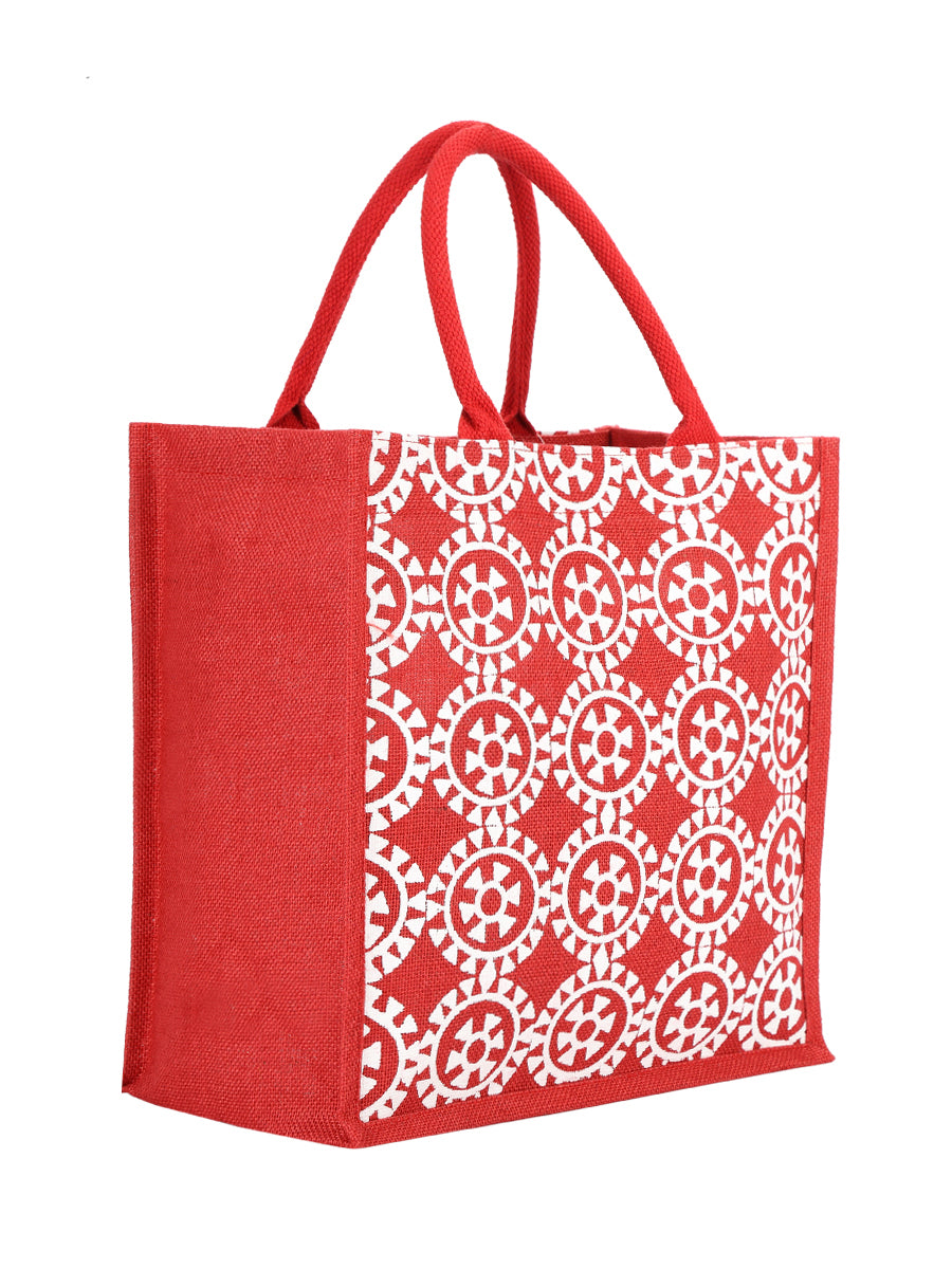 14 X 14 X 8 - ROUND PRINT (B-042-RED)