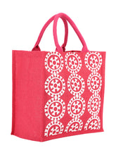 Load image into Gallery viewer, 12 X 12 X 7 - ROUND PRINT ALL OVER LUNCH BAG (B-055-HOT PINK)

