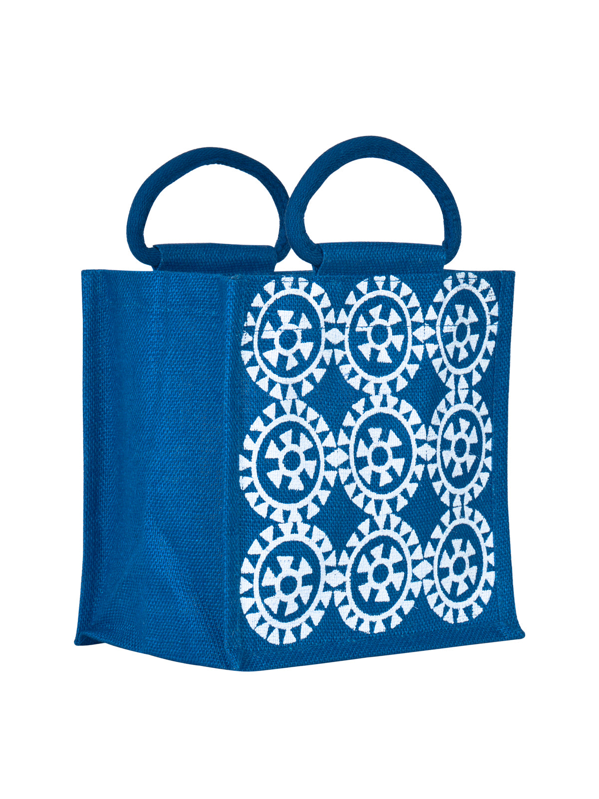 10 X 10 X 7 - ROUND PRINT ALL OVER LUNCH ZIPPER (B-048-BRIGHT BLUE)