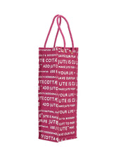 Load image into Gallery viewer, BOTTLE BAG JUTE COTTAGE PRINTED (B-062-BRIGHT BLUE)
