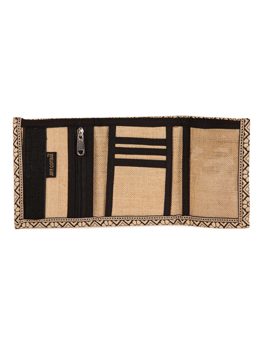 JUTE COTTAGE WALLET 3 FOLD,  SUSTAINABLE, ECO-FRIENDLY, 100% GENUINE, STYLISH JUTE WALLET (MAROON 4.5X3.5)