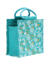 Load image into Gallery viewer, 10 X 10 X 6 - ALL OVER NEW PRINT 2 COLOUR ZIPPER - (B-057-TURQUOISE BLUE)
