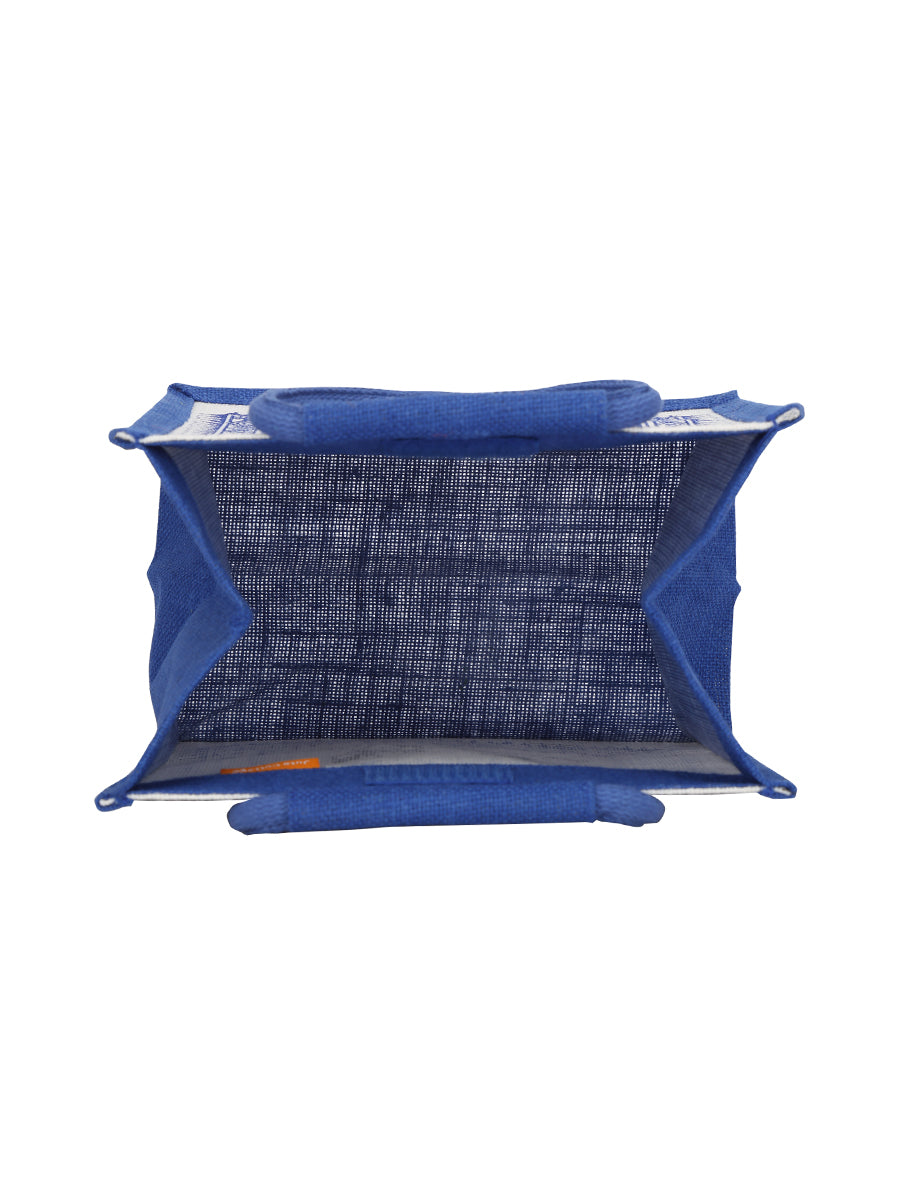 10 X 10 X 7 - WARLI PRINT LUNCH ZIPPER (B-058-BRIGHT BLUE)