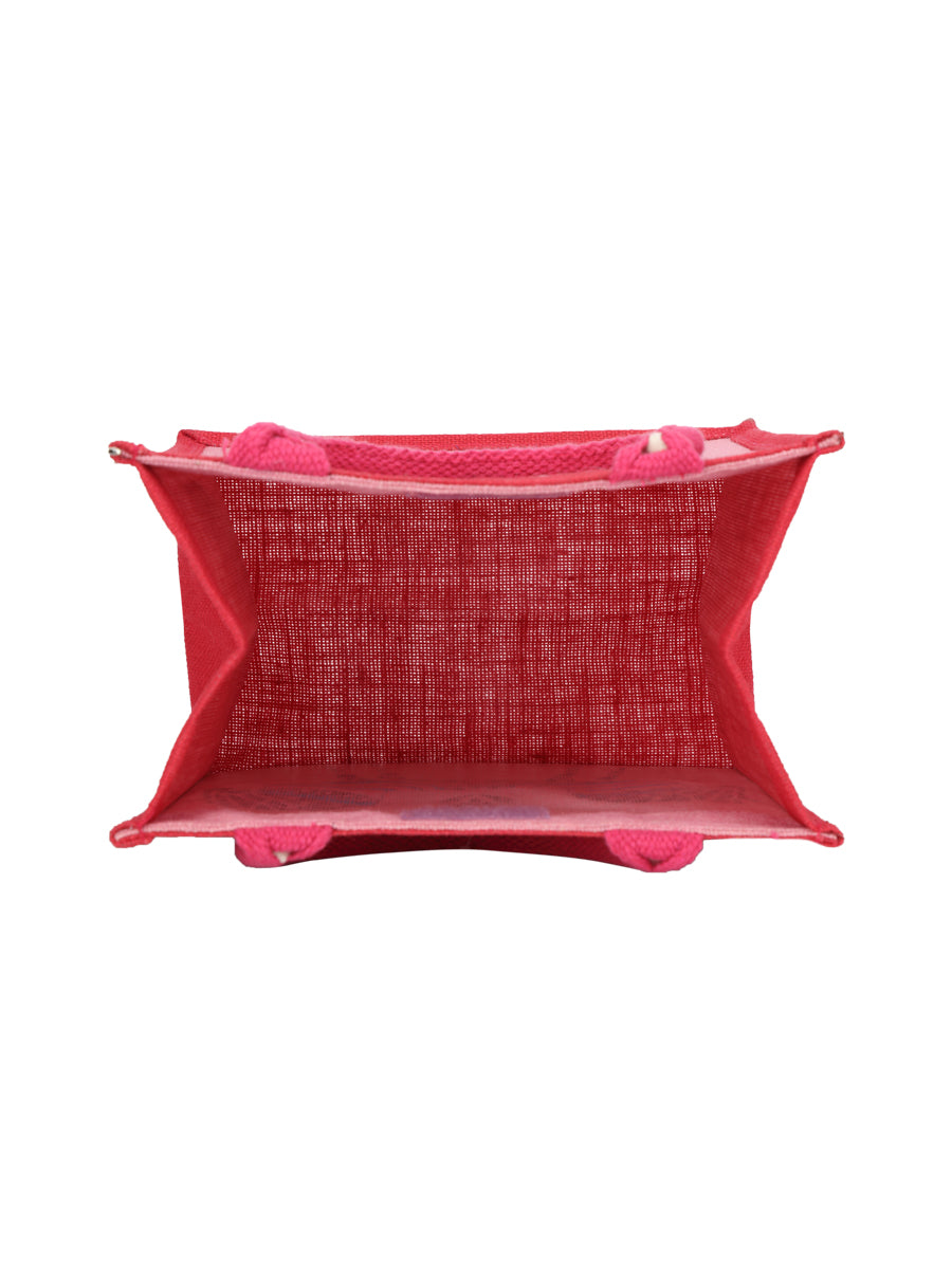 12 X 11 X 7 - DOUBLE ZEBRA PRINT LUNCH BAG (B-072-PINK)