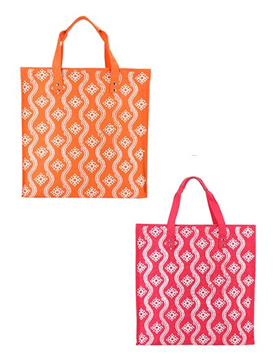 Combo of 16X16 PRINTED ZIPPER JUCO (B-031-ORANGE) and 16X16 PRINTED ZIPPER JUCO (B-031-HOT PINK)