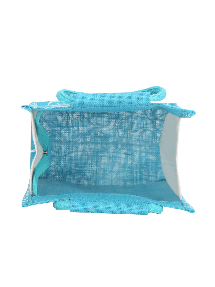 10 X 10 X 6 - ALL OVER ZIPPER LUNCH  (B-022-TURQUOISE BLUE)