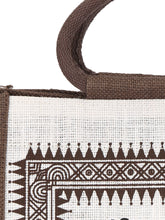 Load image into Gallery viewer, 10 X 10 X 7 - WARLI PRINT LUNCH ZIPPER (B-058-BROWN)
