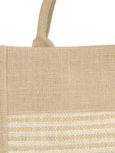Load image into Gallery viewer, 13 X 11 X 7 - 3 STRIP JUTE LUNCH BAG (B-084-NATURAL)
