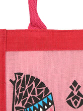 Load image into Gallery viewer, 12 X 11 X 7 - DOUBLE ZEBRA PRINT LUNCH BAG (B-072-PINK)
