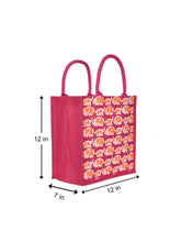 Load image into Gallery viewer, 12 X 12 X 7 - ELEPHANT PRINT LUNCH ZIPPER BAG (B-150- HOT PINK)
