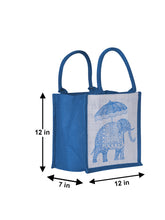 Load image into Gallery viewer, 10 X 10 X 7 - ELEPHANT PRINT ZIPPER (B-074-BRIGHT BLUE)
